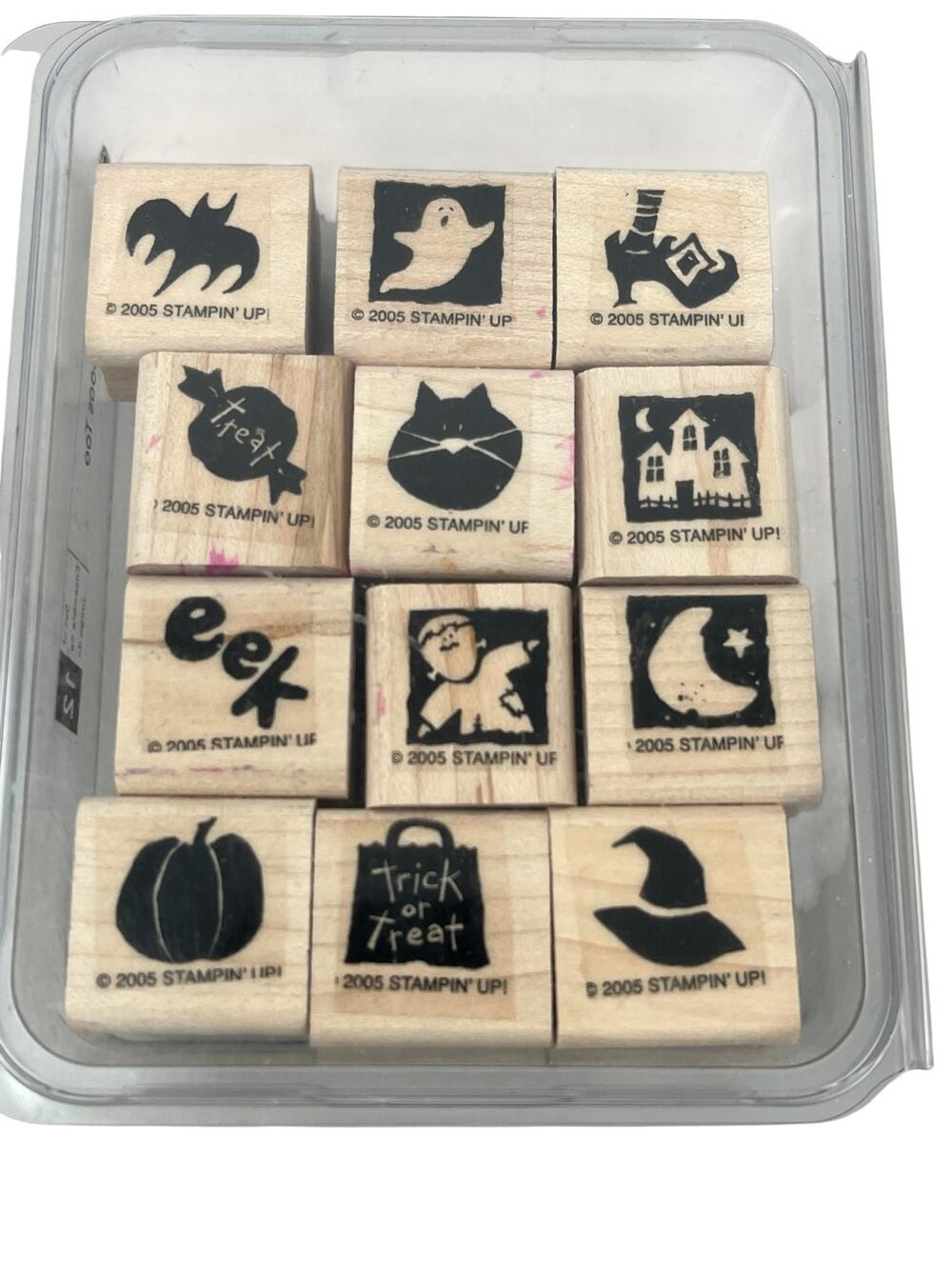 Halloween Stampin' Up Bitty Boos Rubber Stamps Set 12 Stamps